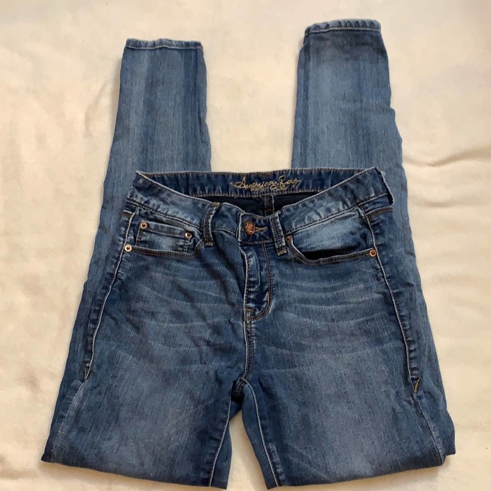 American Rag distressed washed Ladies Jean…